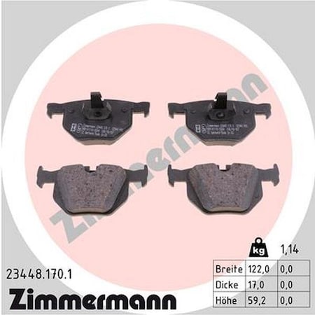 ZIMMERMANN Brake Pad Set, 234481701 234481701